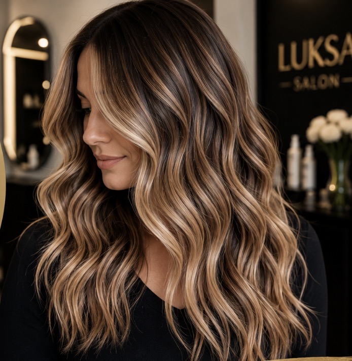 Balayage colored hair