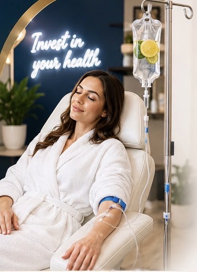 Woman getting IV Therapy